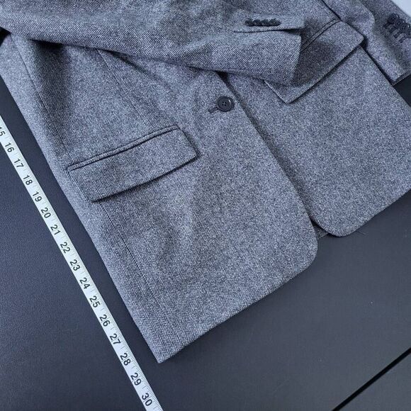 Everlane Womens Oversized Blazer Wool Grey Herringbone Sz 00 Career Professional - Picture 7 of 7